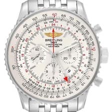 Breitling Navitimer B04 GMT 48 Silver Dial Steel Mens Watch AB0441 Box