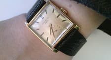 MEGA RARE 1950S Patek Philippe Ref# 2446 Manual Wind 18K Gold Case Square Watch.
