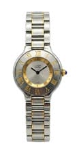 Cartier 28mm Must 21 Quertz 1340 18k Yellow Gold & Steel Roman Numerals
