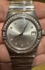 omega constellation 18k solid white gold mens