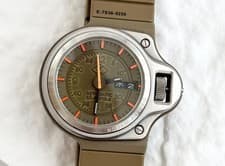 SEIKO Cabane De Zucca JDM Giugiaro Khaki utomatic Vintage E-7S36-0250 Watch