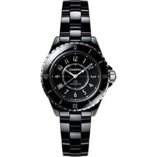 Chanel J12 H5696 Ceramic Black Dial Automatic Ladies Watch With Box & Papers