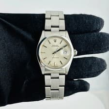 ROLEX 34mm OysterDate Precision Silver Dial Vintage Watch 6694