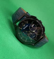 Bulova Curv Men's Black ION Plated Stainless Chronograph Quartz Watch 98A232