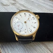 Omega Vintage Gold Wristwatch Built From Authentic Omega Pocket Movement 47 mm