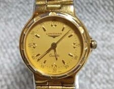 LONGINES Conquest Women's Watch　Gold Dial　Used From Japan F/S
