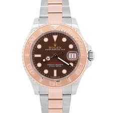2024 PAPERS Rolex Yacht-Master 37mm Steel 18K Gold CHOCOLATE Brown 268621 BOX
