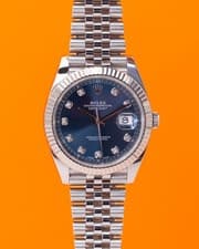 Rolex Datejust 41mm 126334 Blue Diamond Dial Fluted Jubilee