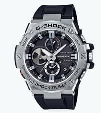 G-Shock Casio Stainless Silver Bezel Black Dial Resin Sport  rubber Mens Watch