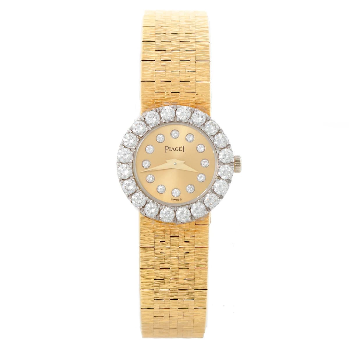 Piaget Lds. Yellow Gold Large Factory Diamond Bezel & Diamond Dial Ref 8266 A 6