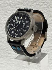 LACO FL23883 Automatic Pilot Watch with Black Dial and Extra Straps