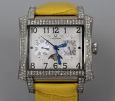 Bulova Accutron Innsbruck Moonphase Stainless Steel Diamond Bezel Quartz Watch