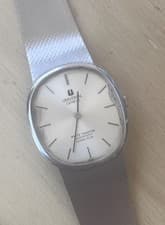 Vintage Universal Geneve White Shadow Ellipse Ultra-Slim Automatic Watch