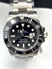 2015 Rolex Submariner 116610LN Silver Oyster Bracelet with Black Bezel