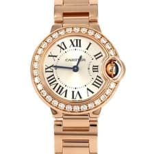 Authentic Cartier Ballon Bleu PG/D WE9002Z3 PG/RG Quartz #270-004-152-9819