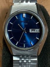 Seiko 0703 7110 Wristwatch Blue Electronic Transistor Timepiece Vintage