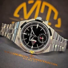 UNWORN VACHERON CONSTANTIN OVERSEAS 41MM STEEL 7920V BLACK DIAL DUAL TIME B&P