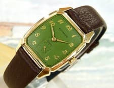 1950's  Vintage WITTNAUER,  Stunning GREEN Dial, Serviced, WARRANTY