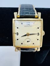 Vintage 1950s Hamilton Sinclair 14k Solid Gold Mens Watch
