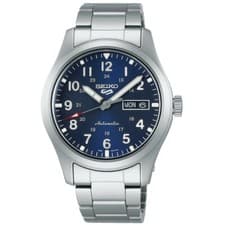 Seiko 5 Sports SRPG29K1 Military Watch Automatic Man Woman Steel Dial Blue