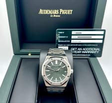 NEW 2025 Audemars Piguet Royal Oak 41mm Green Dial 15510ST.OO.1320ST.09 Box Card