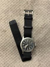 Hamilton Khaki Field Mechanical Hand Winding 38mm Black Dial NATO Strap H-50