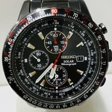 Seiko Prospex V172-0AC0 Solar Chronograph 200m Diver Black Dial Watch