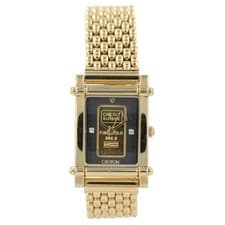 Croton Ingot 1 Gram Credit Suisse Black and Gold Dial Quartz Men's Wriswatch