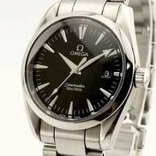 2518.50 Omega Seamaster Aqua Terra 36MM Men's Quartz Black Watch Fast Shipping
