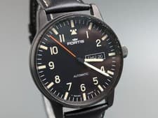 FORTIS Flieger 595.18.158 Automatic Black Dial Date Men's Watch Vintage 40mm
