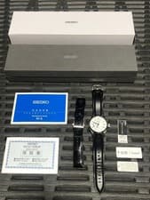 Seiko SARW035 Presage Automatic Watch Leather Strap White Used Authentic