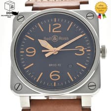 [N MINT] Bell & Ross Golden Heritage BR03-92 Goldenheri-Ca Auto Black Dial Watch