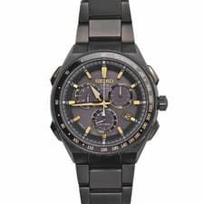 Seiko Astron SBXB131 Titanium GPS Solar Watch Super Black Dial 10ATM Used