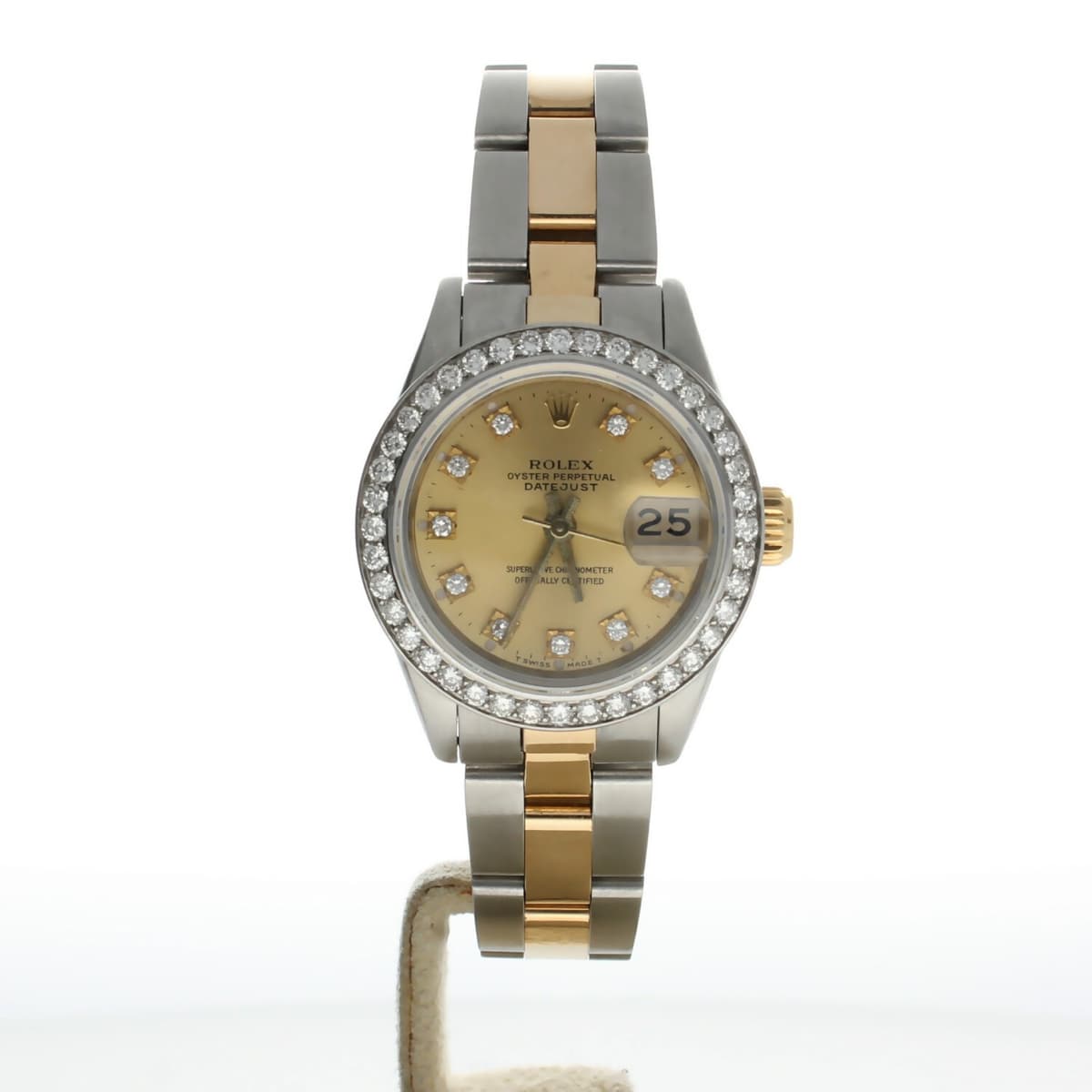 Rolex DateJust 26 SS 69173 Champagne Dial Womens 26mm Automatic Wrist-Watch.