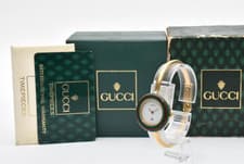 [Near Mint] Vintage Gucci Change Bezel 11/12 Gold Quartz Ladies Watch Working