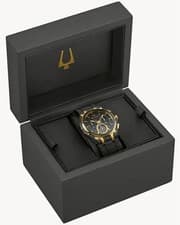 New 98A328 BULOVA Curv Forged Carbon  Men's Watch With 97.97% Pure Gold Flake