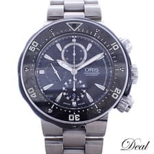ORIS Pro Diver Chronograph Date Men Titanium Watch Black Dial