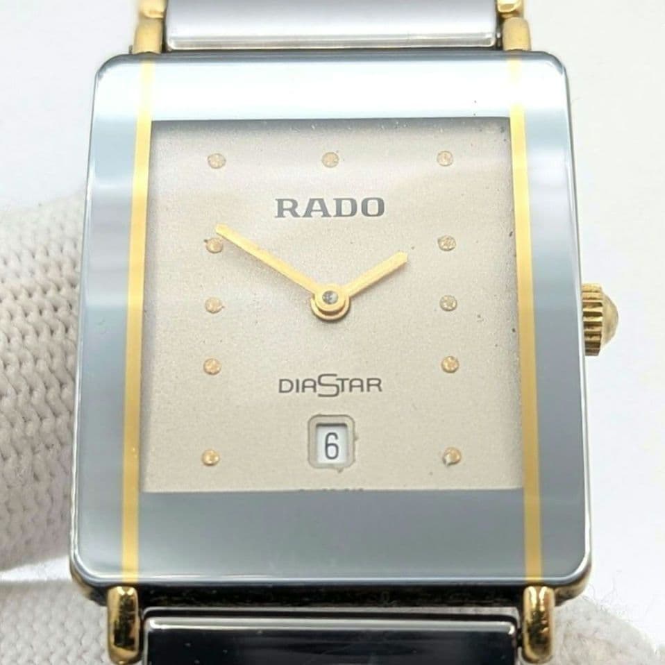 RADO DiaStar 160.0381.3 Silver Dial Quartz Men Watch Used Working #29