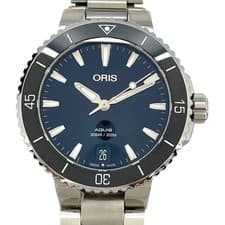 ORIS Aquas Date 0173377314135 Navy Stainless Steel Mens Watch #OK1466