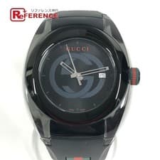 Gucci YA137107A Sync Logo Men's Watch Black Gray