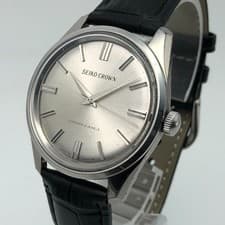 OH serviced, Vintage 1966 SEIKO CROWN Sunburst Dial 57-8010 Hand-winding #2465