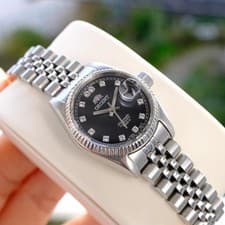 Orient President Daydate Automatic Black Dial Diamond Index Watch