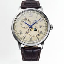 Orient Bambino Sun & Moon RN-AK0803Y Ivory Dial Automatic Men's Watch New Box