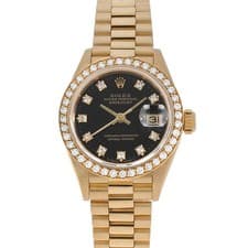ROLEX Datejust bezel diamond 10P diamond 69138G black 97 Number second hand ...