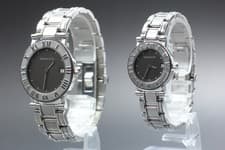 Pair Watch [NEAR MINT] TIFFANY & Co. Atlas Black Dial Date 33mm 25mm Quartz U729