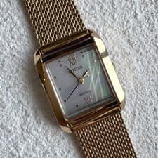 Citizen L EW5593 64D Eco Drive Ladies Watch Gold Shell Dial Square