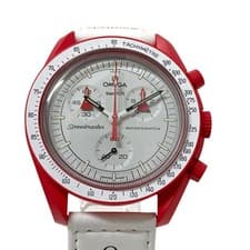 Omega Swatch Mission to Mars Watch White Red Used From Japan