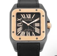 MINT Cartier Santos 100 Large Steel PVD & Rose Gold Automatic Men’s Watch 38mm