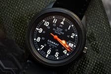 Vintage 3787 Glycine Combat w/ RARE LOLLIPOP hand + Nomos Shell Cordovan Leather