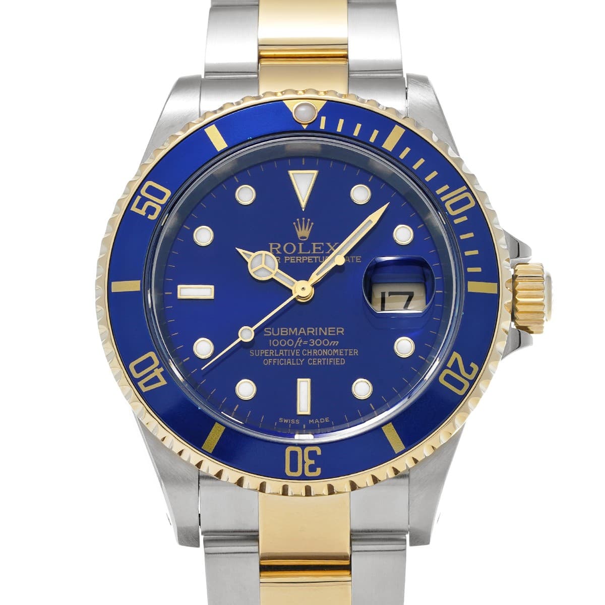 ROLEX Submariner date 16613 blue WATCH 726266
